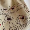 Cute Versatile Canvas Tote Bag Cartoon Dog Pattern Large Capacity Shoulder Bag Korean Style Women's Handbag for Women