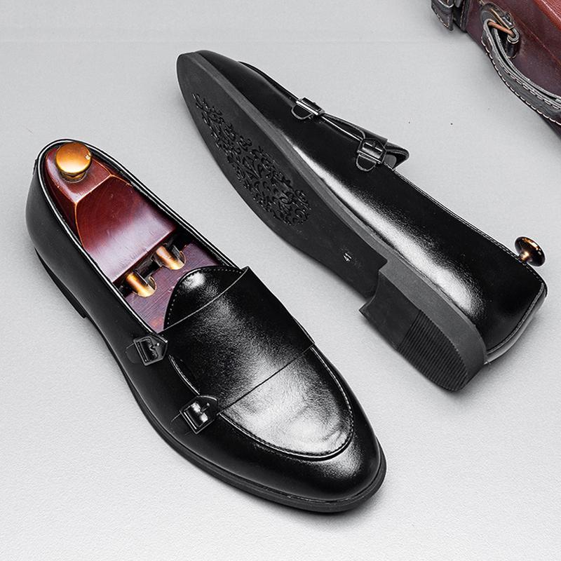Classic Black Men's Luxury Loafers Big Size 47 Casual Men Leather Shoes Designer Business Formal Dress Shoes Men Flats Moccasins