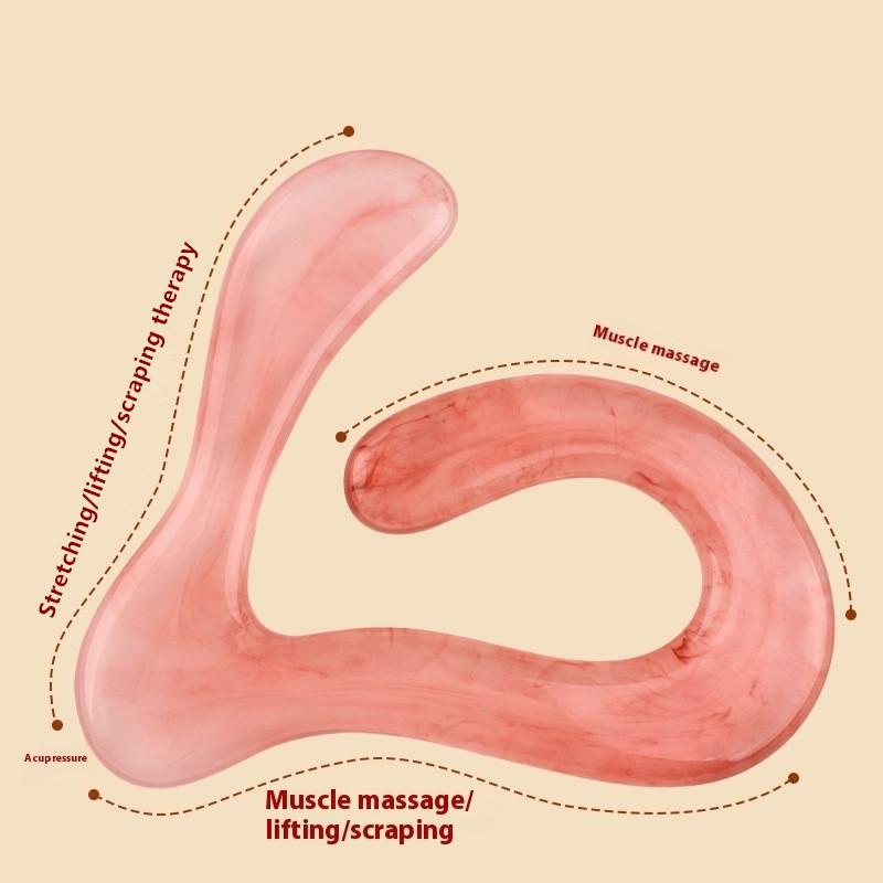Large Face Neck Back Body Acupuncture Pressure Massage Guasha Board Guasha Board Natural Resin Beeswax Massager Scraper Tool