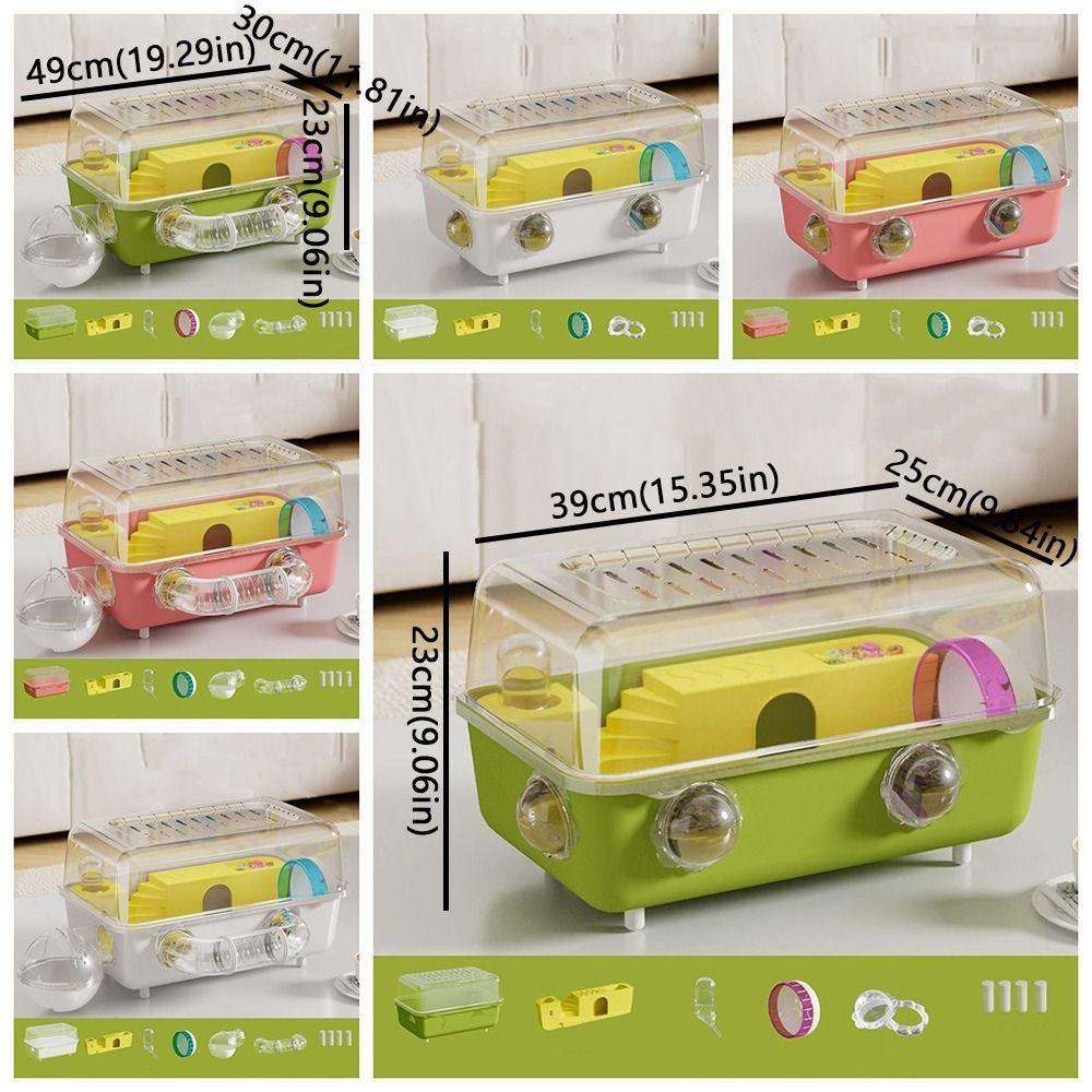 Double Clear Hamster Cage Panoramic View Hamster Luxury Villa Pet Habitat For Hamsters Hedgehogs