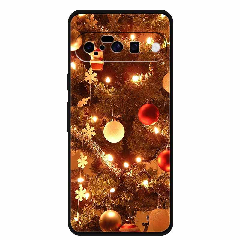 Christmas Phone Cases For Google Pixel 10 Case Silicone Soft Black Cover Christmas Tree for Pixel 10 Pro / 10 Pro XL Back Cover