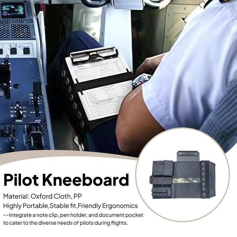 Aviation Leg Strap Board Classic Kneeboard Wide Elastic Strap Comfortable Pilot Writing Board Comfortable Multifunctional