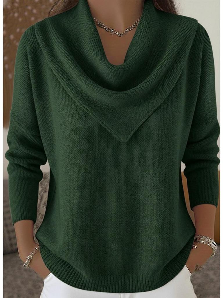 2025 Women's Autumn/Winter Solid Color Long Sleeve Sweater