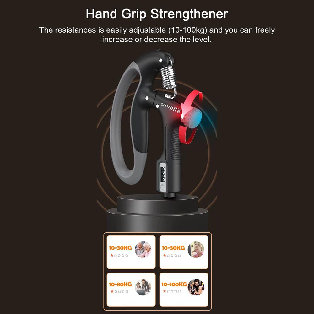 LCD Display Hand Grip Strengthener Arm Muscle Strength Trainer Hand Grip Strength Training