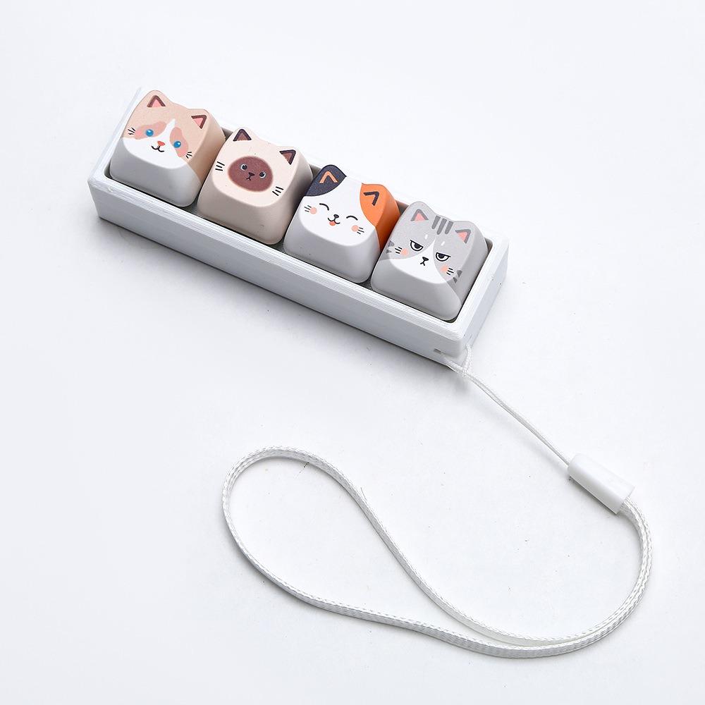 Cat Shape Keycap Fidget Keychain Lightweight Finger Press Toy Keyring Sensory Toy