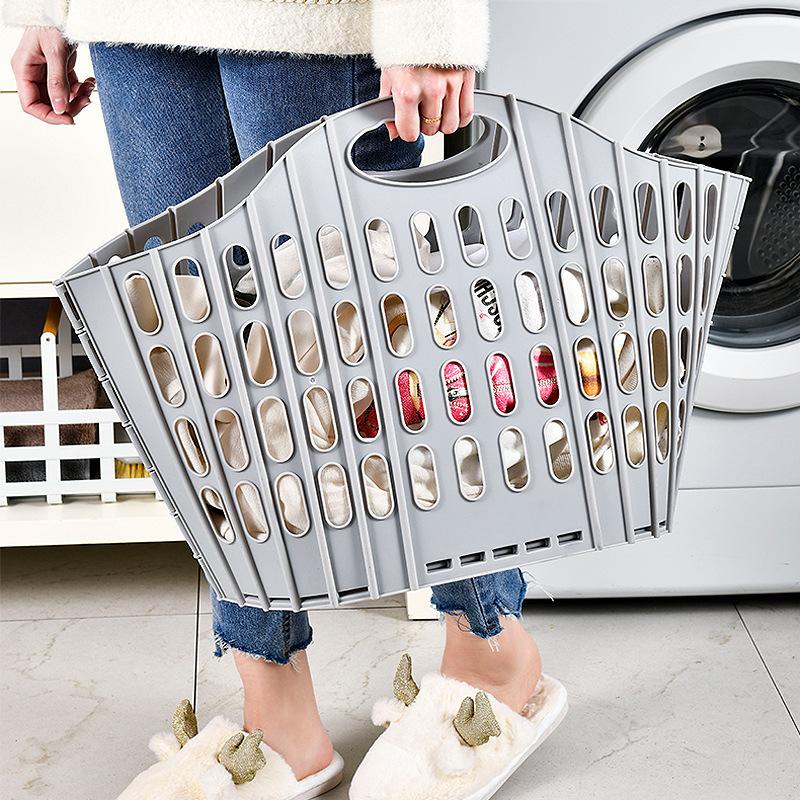 Foldable Laundry Basket for Bedroom and Bathroom, Multifunctional Handheld Dirty Clothes Hamper, Foldable and Wall-Mountable