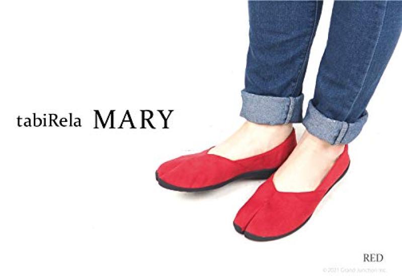 Tabi Shoes Made In Japan Pumps Suede Lightweight Kurashiki tabiRela MARY MRG013 Red 22cm [Margo] [Marugo] [Tabilira Marie] Slip-on TBR-M002 Women's