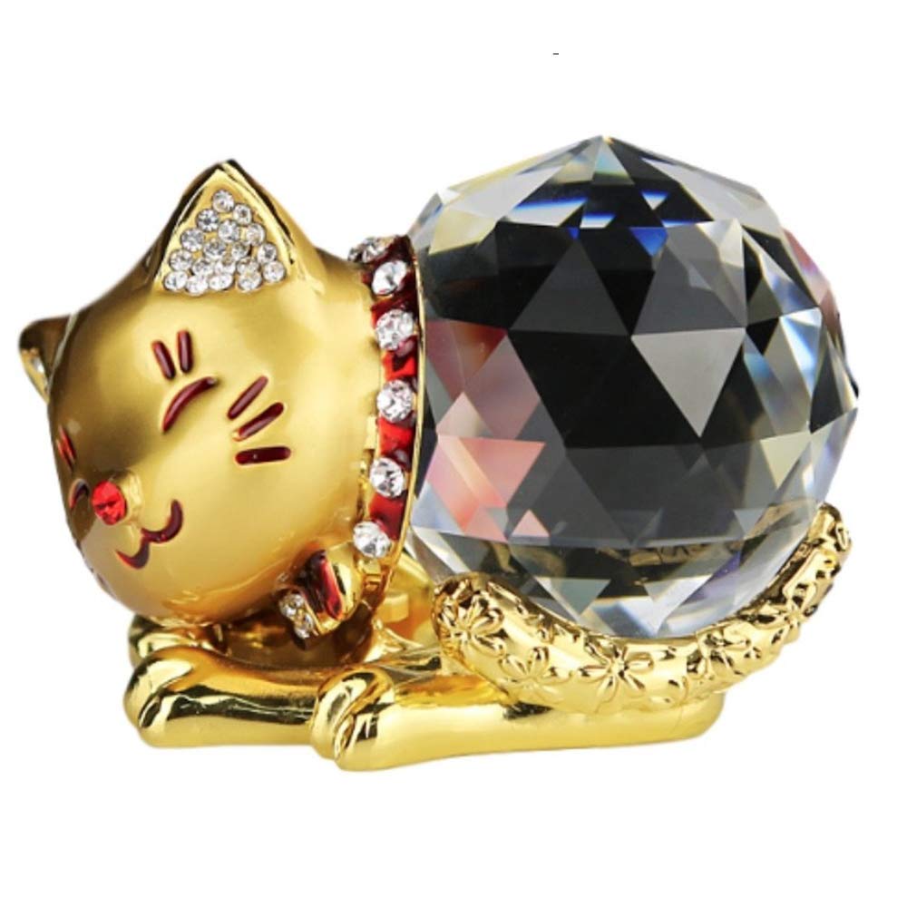 

Terryfly Lucky Cat Милый миниатюрный объект Manekineko Украшение Удачи (Золото) золотой