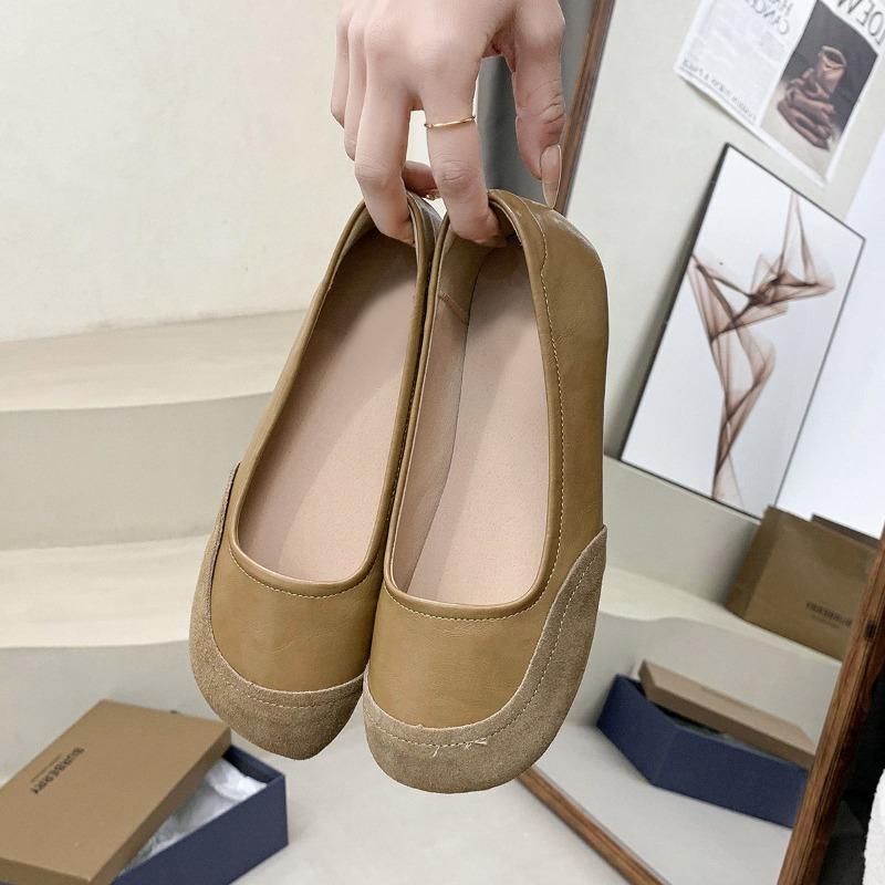 Módní retro dámské boty s kulatou špičkou mělká ústa 2024 jaro boty s plochým dnem babička boty pro volný čas Dámské boty Zapatos Para Mujeres