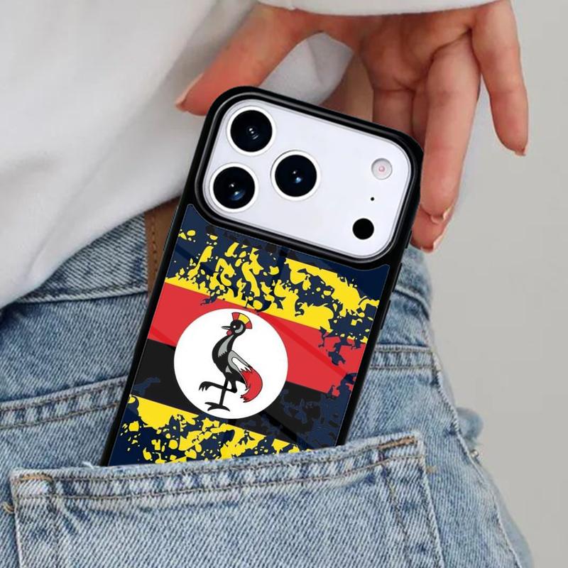 Flag of Uganda Phone Case for iPhone 16e 15 14 13 12 17 Pro Max Plus Air 17pro Cover Coque