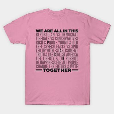 T-Shirt Damen Wir Stecken Alle Zusammen Frieden Harajuku Print Kawaii T-Shirt Sommer Kurzarm Damen T-Shirt Top Tee