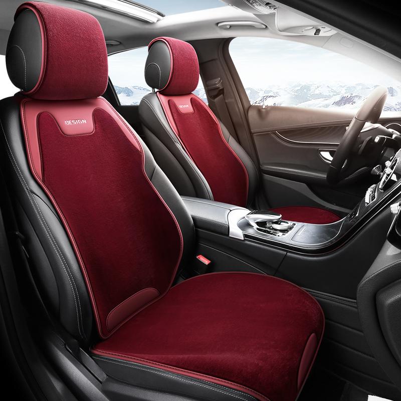 1pc Luxury Plush Winter Car Seat Covers Napa Leather Soft Warm Comfortable Good Insulation Breathable Bottom Holes Universal Fit