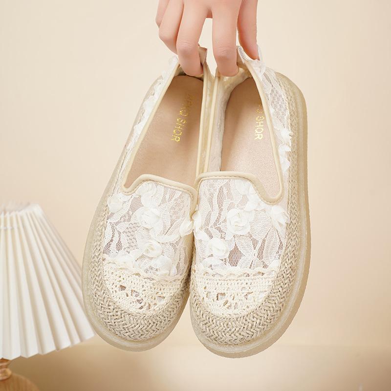 

Обувь рыбака сетчатая полая на одной педали обувь рыбака маленький ароматный ветер женская обувь 2025 новая летняя плоская одинарная обувь женская обувь 40