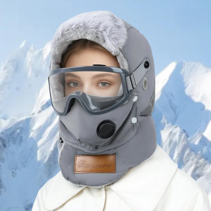 European and American winter men's winter Lei Feng hat trendy women's ear protection hat kitten embroidery autumn and winter mask hat