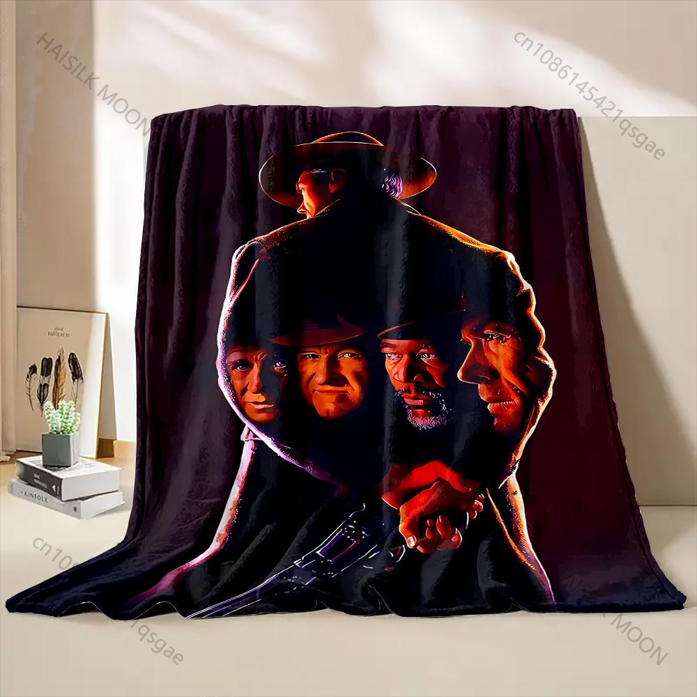 Shadowed Gunman Holding Revolver Print Adult Children Warm Blankets Home Travel Car Soft Comfortable Suitable for All Seasons