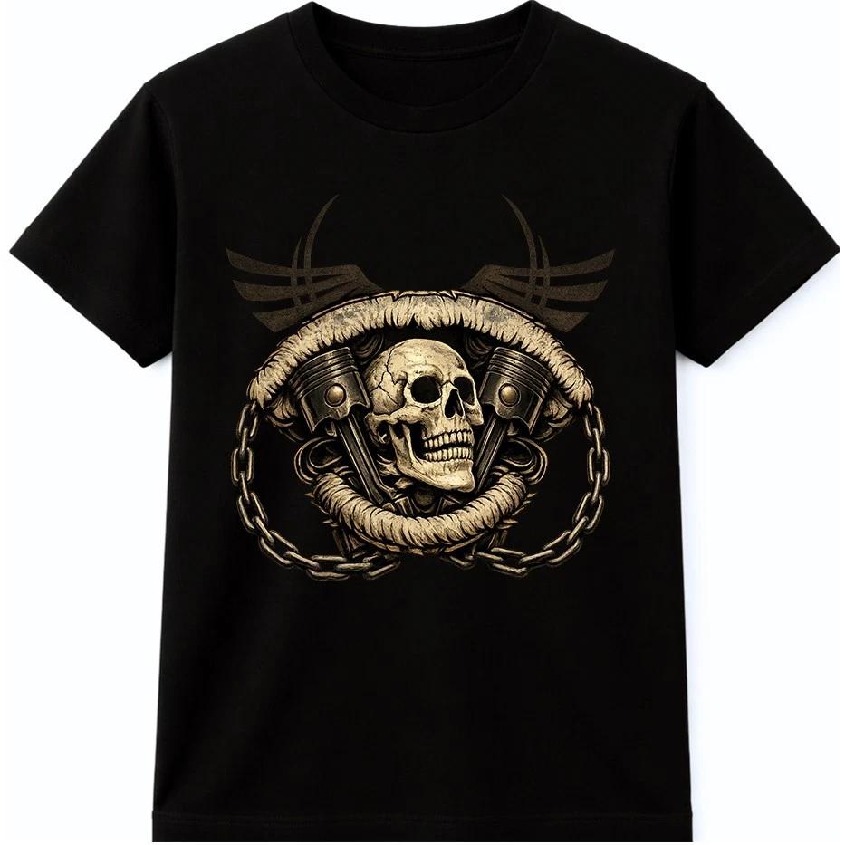 Cowboy Skull T Shirt Horns Western Outlaw Biker Gothic Graphic Tee XL