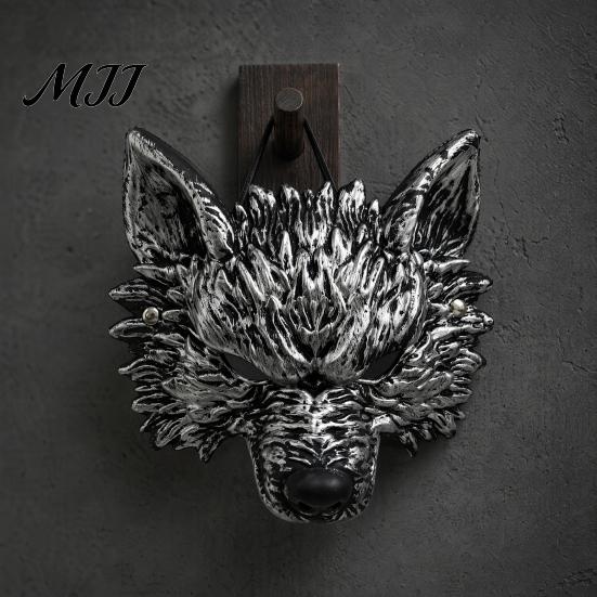 Comfortable Animal Costume Mask Halloween Wolf Mask, Embossed Werewolf Face for Cosplay Party, Lightweight Latex Adjustable Strap Adults, Trick