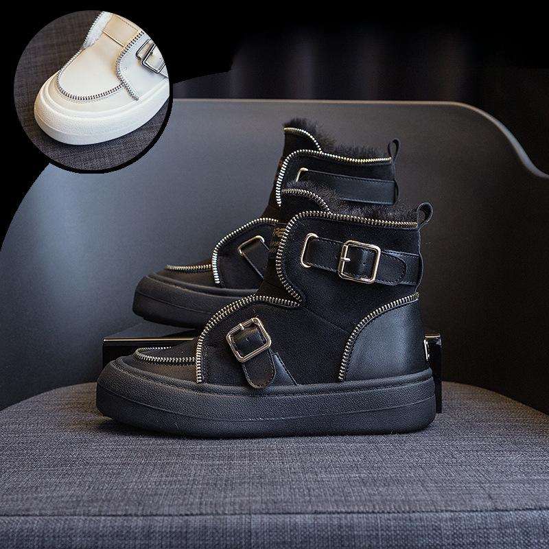 Women's Cotton Shoes Women's Winter New Fleece-lined Thick Thick Bottom and Warm Keeping Snow Boots