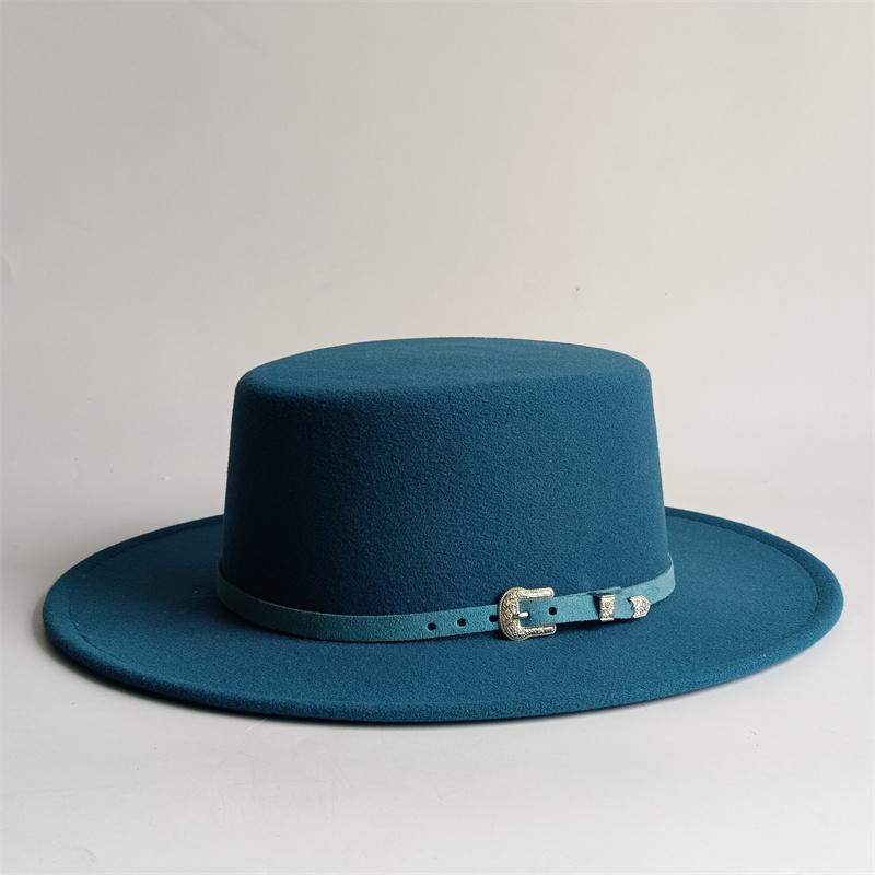 Red Pork Pie Hat Men s Hat Rolled Brim Felt Fedora Hat with Feather Gentleman Church Cap Trilby Jazz Hats 56-58cm