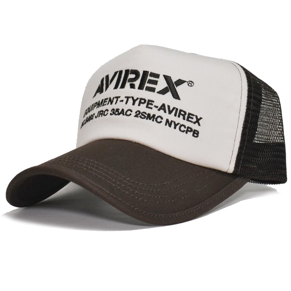 

Avirex Number Embroidered Mesh Cap 7300 (Off-White Brown)