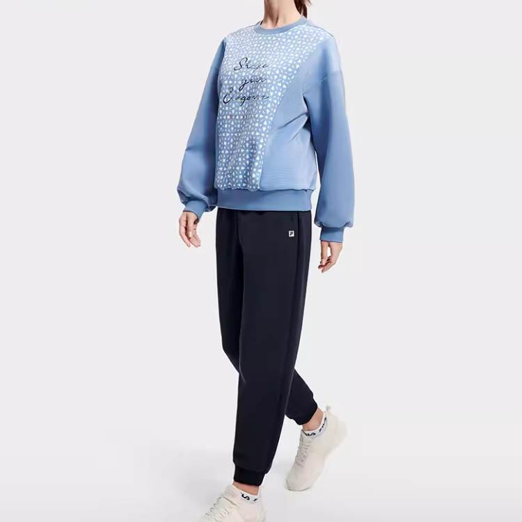 FILA Athletics Solid Color Simple Cuffed Fitness Pants Women pants Dark-Blue A11W311603F-NV