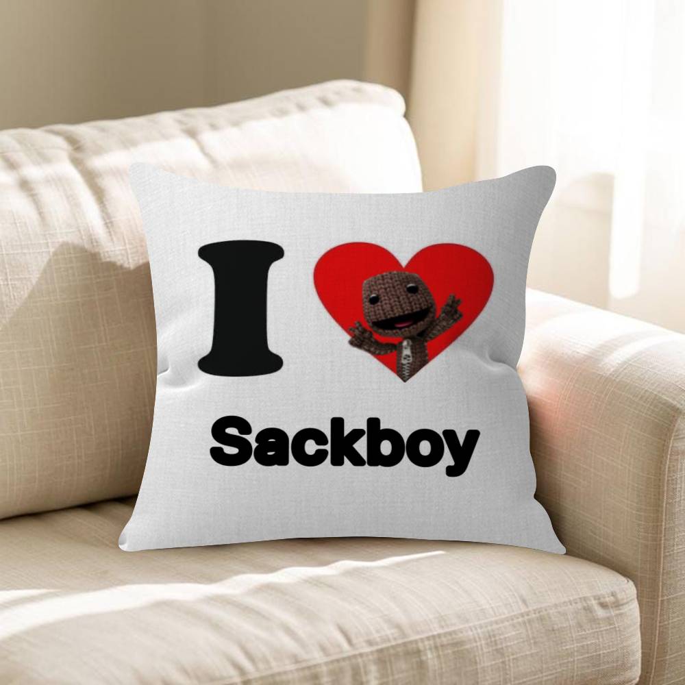 Funny LBP Sackboy Pillow Cushion Cover Pillowcase Living Room Sofa Home Decor Customized