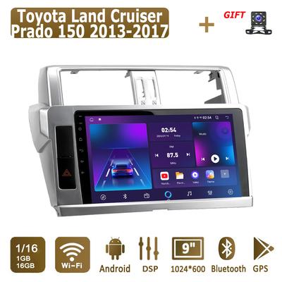 Radio de coche Android para Toyota Land Cruiser Prado 150 2013-2017 Reproductor multimedia Unidad principal Navegación GPS estéreo BT WIFI 1 + 16 GB
