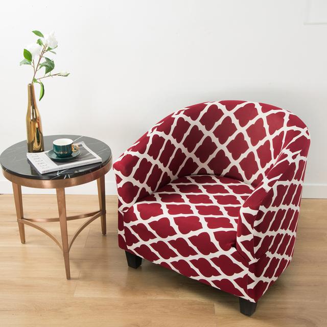 Printed Chair Slipcover Stretchy Armchair Cover U Shape Chair Cover Club Sofa Cover Bar Counter Couch Covers Used For Living Room Room