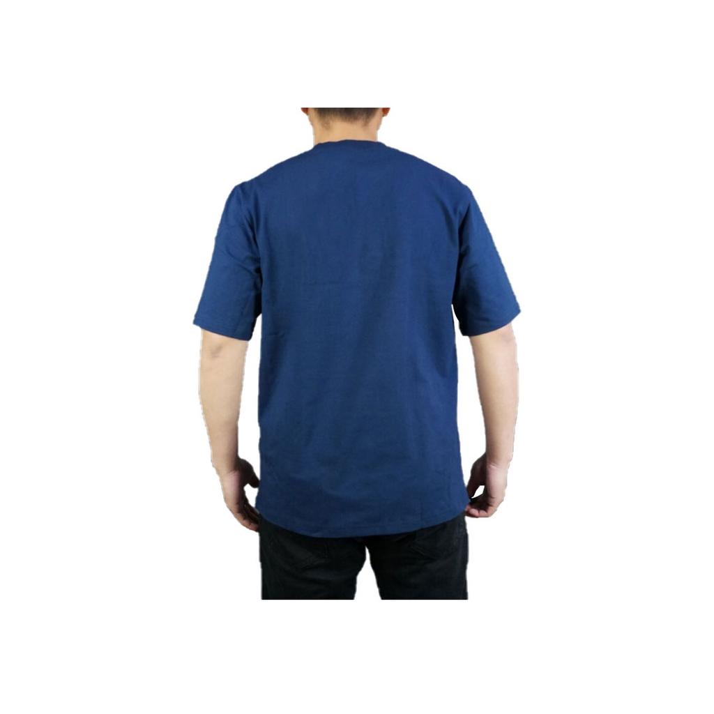Adidas Originals Trefoil Letter Logo Print Crew Neck Stretch Short Sleeve T-Shirt Men Tops Dark-Blue EC3681