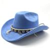 White fringed decorative suede fleece warped edge western cowboy hat men and women outdoor curled brim ethnic style top hat felt hat