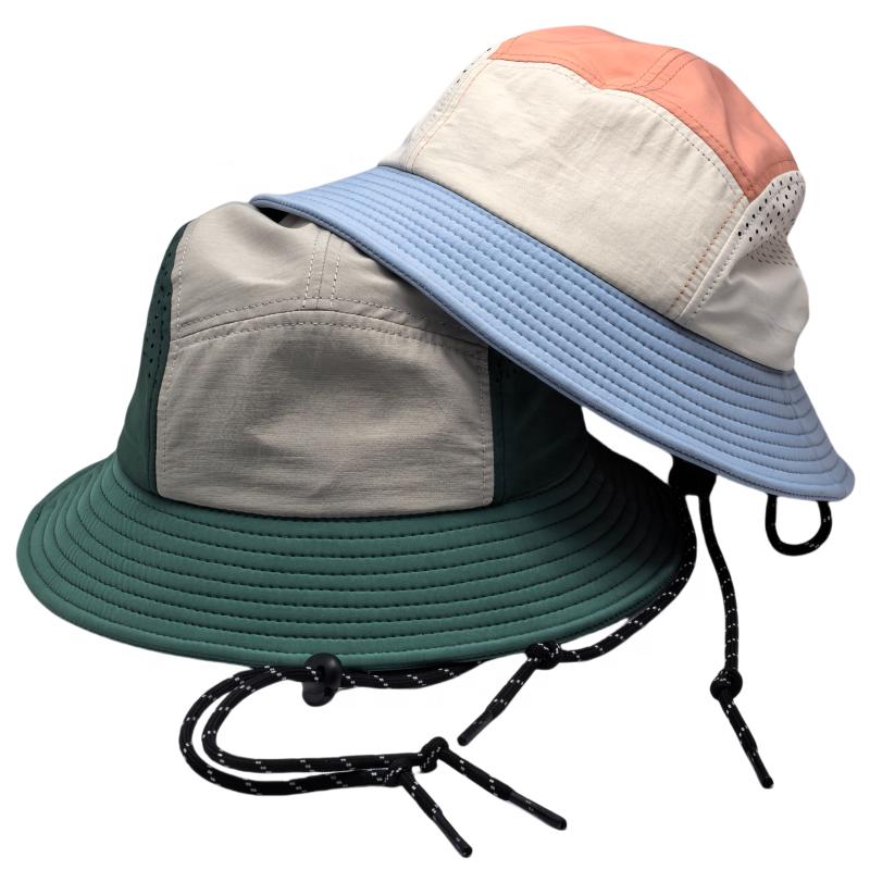 RTS Running Sport Laser Drilling for Breathability Fisherman Adjustable Hat Drawstring Mesh Polyester Outdoor Bucket Hat