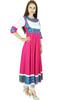 Bimba Women Pink Anarkali Kurti Long Flaired Rayon Kurta Indian Ethnic