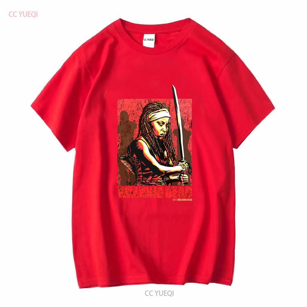 Walking dead Michonne pánské černé tričko velikost XL vintage Vyprané Lehce měkké Ležérní designové oblečení Prodyšné Univerzální
