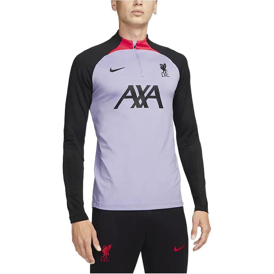 Nike Liverpool Langarmtrikot mit gespleißtem Logo-Buchstabendruck und Mock-Neck-T-Shirt Herren Tops Grau DN2814-545