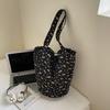 Floral Print Shoulder Bag Women's Large Capacity Bucket Bag Commuter Tote Bag