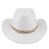 Cowboy Vintage Jazz Hat Gold-plated Chain Woolen Hat Felt Vintage Imitation Sheep Hat Cowboy Hat No