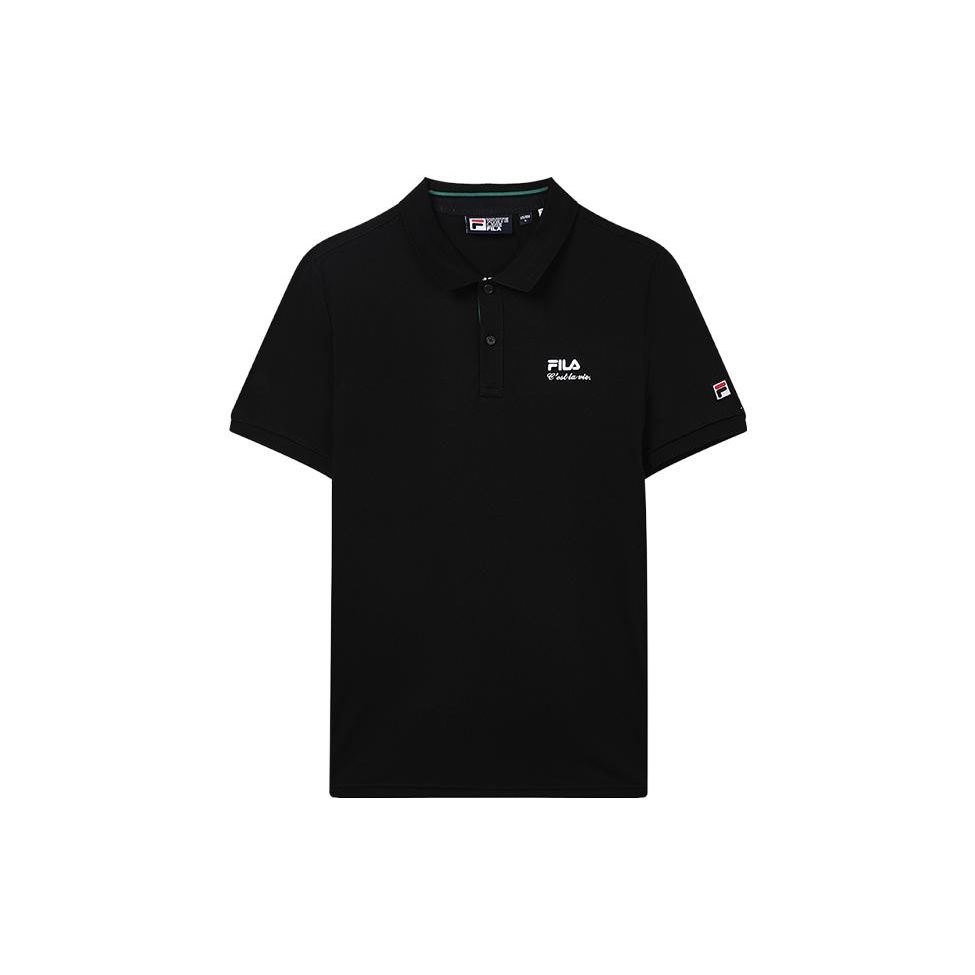 

FILA Logo Embroidered Pullover Short Sleeve Polo Shirt Men Polo Shirts Black F11M328107GBK L