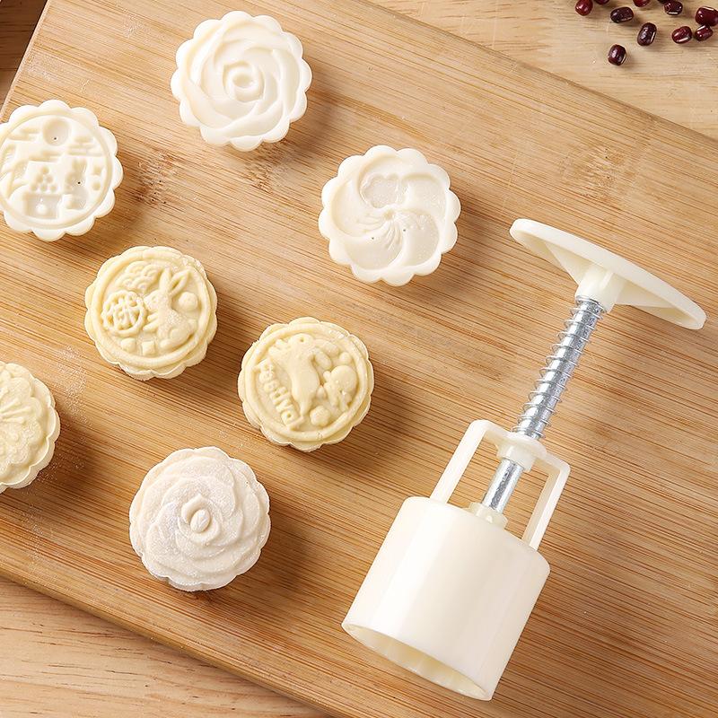 A Household Three-dimensional Mung Bean Cake Baking and Embossing Mold for Mid-Autumn Festival Ice Skin Mooncakes