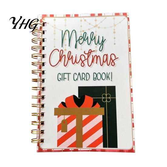 Álbum de Recortes Regalo Personalizado Libro de Tarjetas de Regalo de Navidad, 7" x 5" Encuadernación en Espiral Merry para Folleto de Tarjetas, Álbum de Felicitaciones, Suministros para Fiestas de Navidad Único DIY