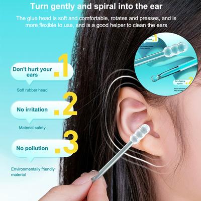 1/3/5Boxes Adhesive Ear Cleaning Tool – Specialized Earwax Removal Spoon and Cotton Swabs for Safe and Gentle Use