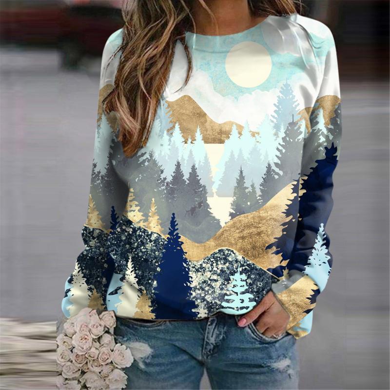 New Women's Sweater Spring and Autumn Fashion 3D Casual Crew Neck Sweater Loose Coat