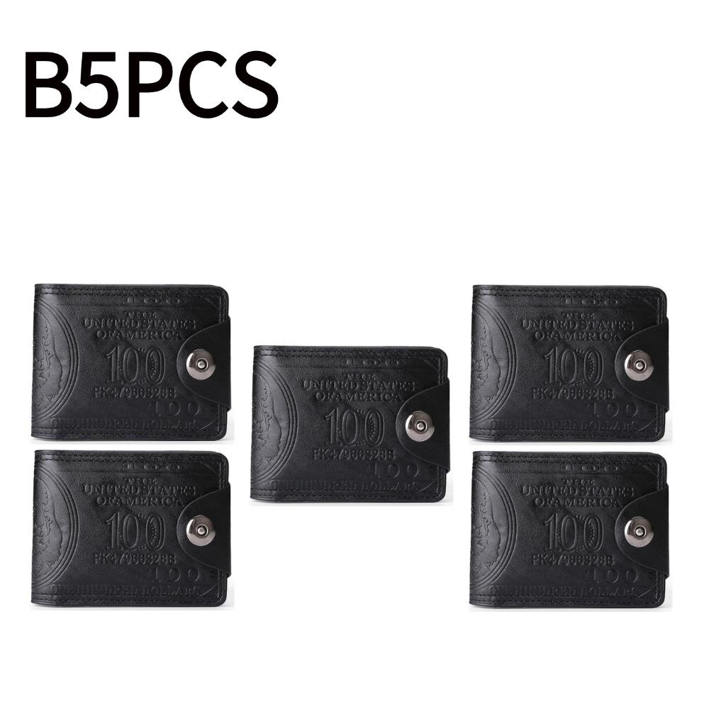 US Dollar Pattern Men's Wallet - Retro Multi-Card PU Wallet Compact Portable Design Multiple Slots for Cards Men's Wallet