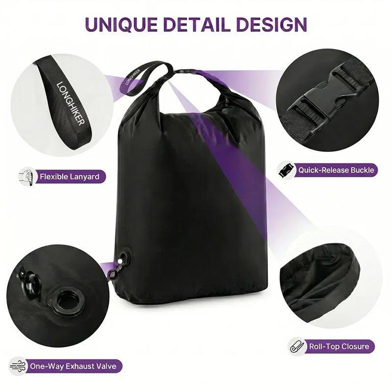 A25F-Reusables Clothes Organizer 24L Hand Roll Compression Storage Bag Travel Luggage Cubes Sealed Packing Bag