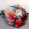 Gnome Garden Watercolor Art Print - Fantasy FloralPosterUmbrella, Portable 3-Fold Compact Umbrella for Men & Women Gift
