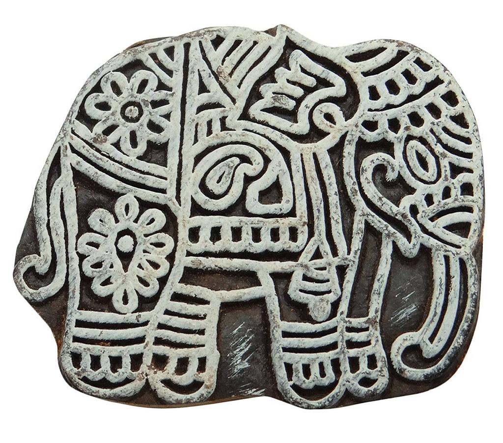 Elephant Pattern Wooden Block Hand Carved Wood Printing Blocks Te X Tile