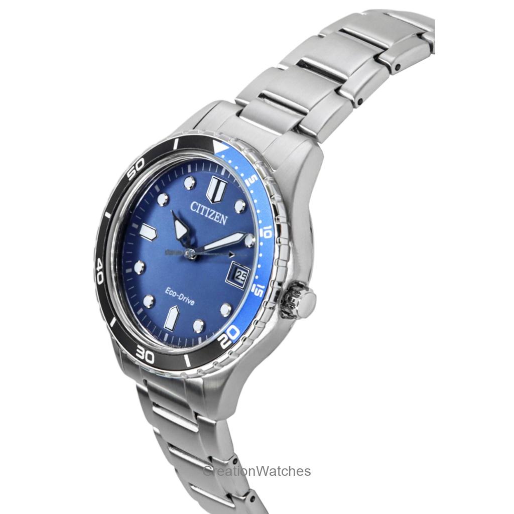 Citizen Eco-Drive Stainless Steel Blue Dial AW1821-89L 100M Unisex Watch