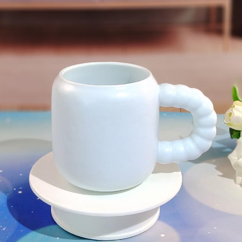 Candy-Colored Ceramic High-Value Men'S And Women'S Drinking Cups, Pearl Handles, Household Coffee Cups With Lids And Spoons