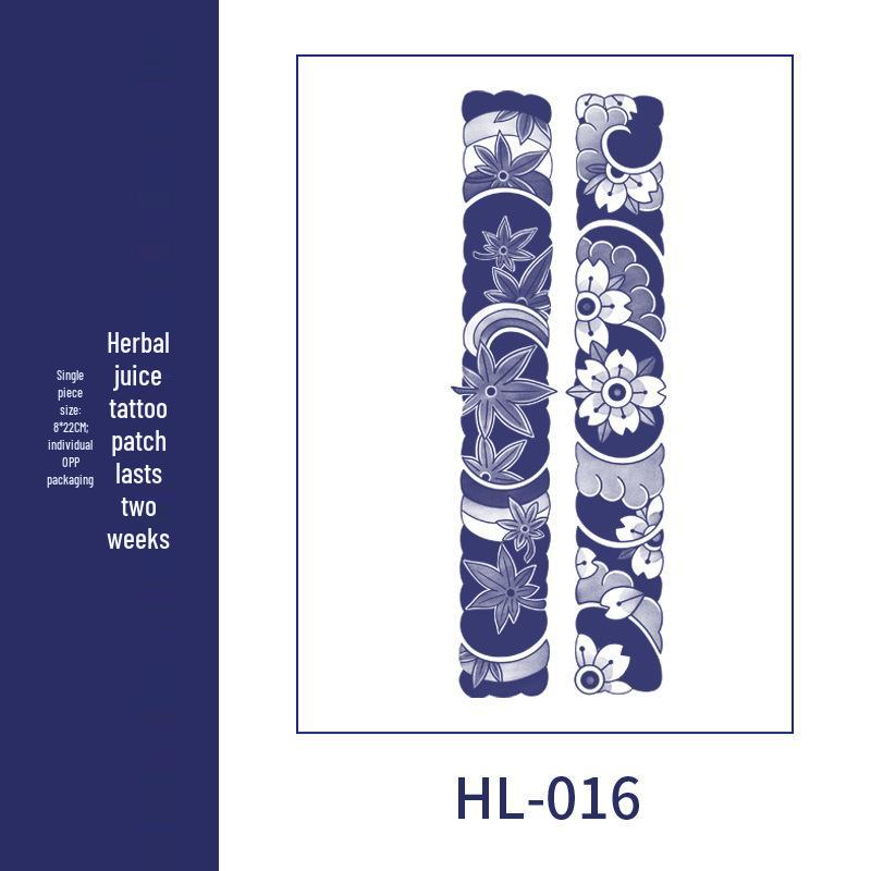 Large Semi-Permanent Waterproof American Style Flower & Plant Arm Tattoo Sticker for Men