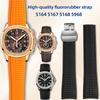 Hochwertiges Fluorkautschuk-Armband für Patek Philippe Aquanaut 5167A 5164A 5168 5968 Uhrenarmband 21mm gebogenes Ende FKM Kautschukarmbänder