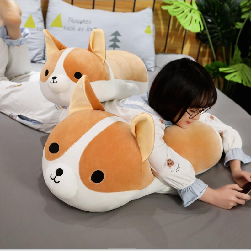 45/70/90CM Large Cute and Charming Shiba Inu Dog Plush Toy Pillow Stuffed Gentle Animal Cushion Designed for Children Girls Sleeping Doll